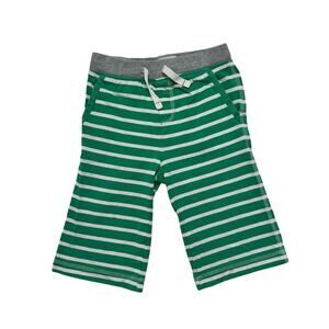 MINI BODEN Green White Long Line Baggies Knit Shorts Size 6Y Boys Cotton *READ*